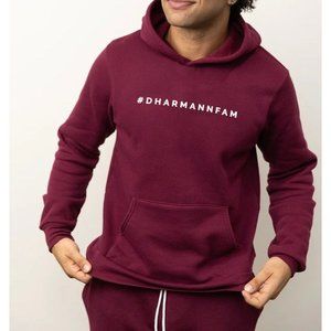 NEW DHAR MANN STUDIOS BURGUNDY HOODIE SZ LARGE L